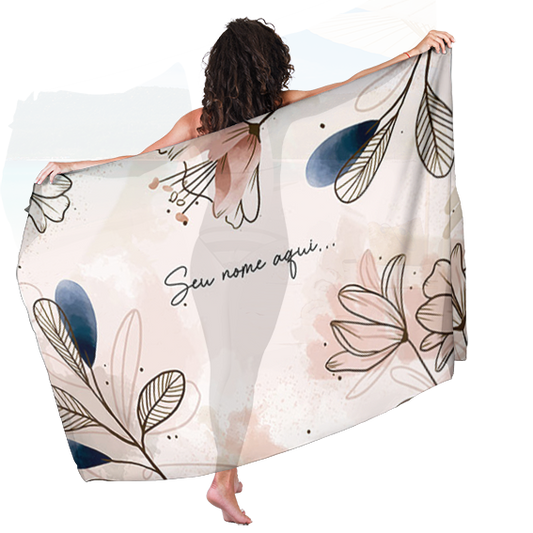 Canga de Praia Floral 45 As Amigas Personalizada com Nome