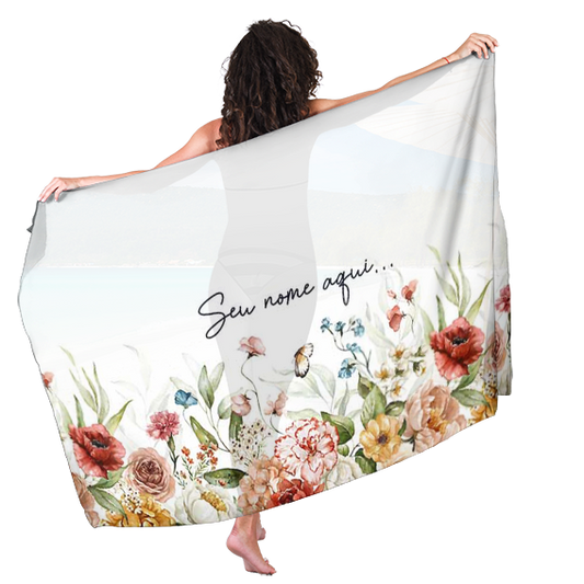 Canga de Floral 10 Sua Despedida Personalizada com Nome