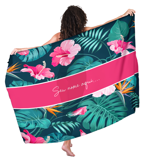 Canga de De Amigas Modelo Folhagem 03 Personalizada com Nome