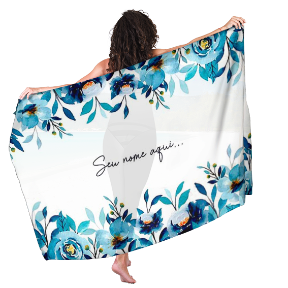 Canga de Praia Floral 25 Personalizada com Nome