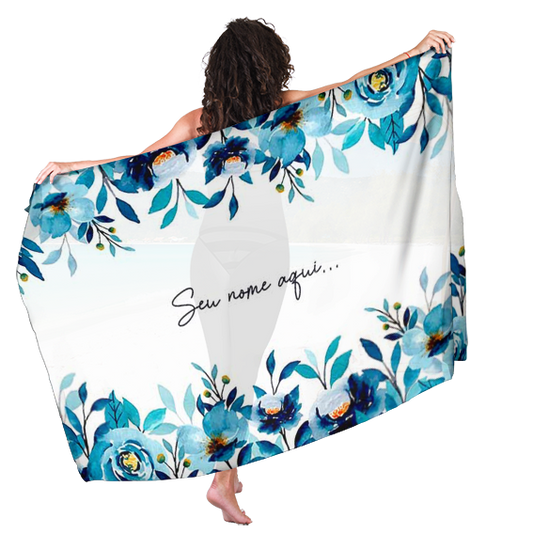 Canga de Praia Floral 25 Personalizada com Nome