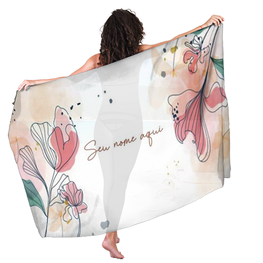 Canga de Praia Floral 67 Personalizada com Nome