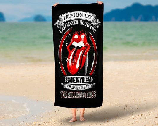 Toalha de Praia De Roling Stones Personalizada