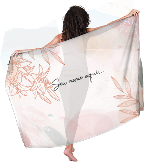 Canga de Praia Floral 41 Personalizada com Nome