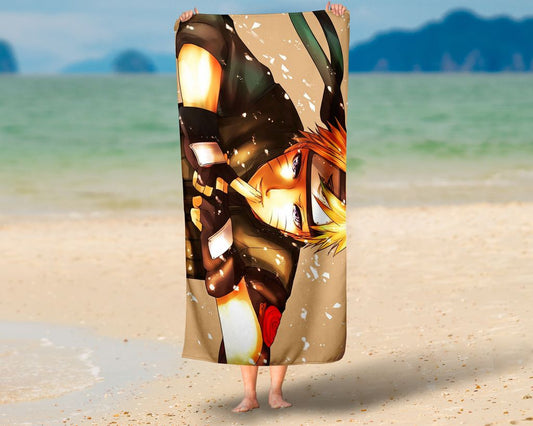 Toalha de Praia Naruto Vs Pain Duelo Épico De Personalizada