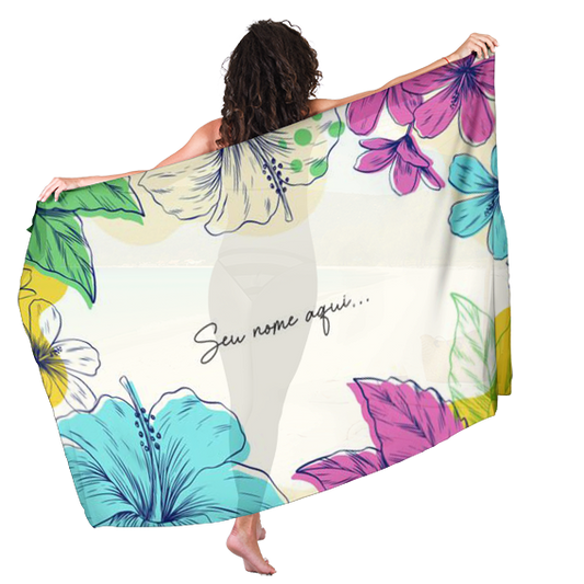 Canga de Praia Floral 53 Personalizada com Nome