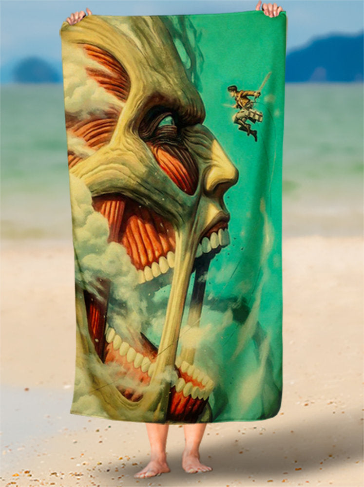 Toalha de Attack On Titan Qualidade Impecável Personalizada