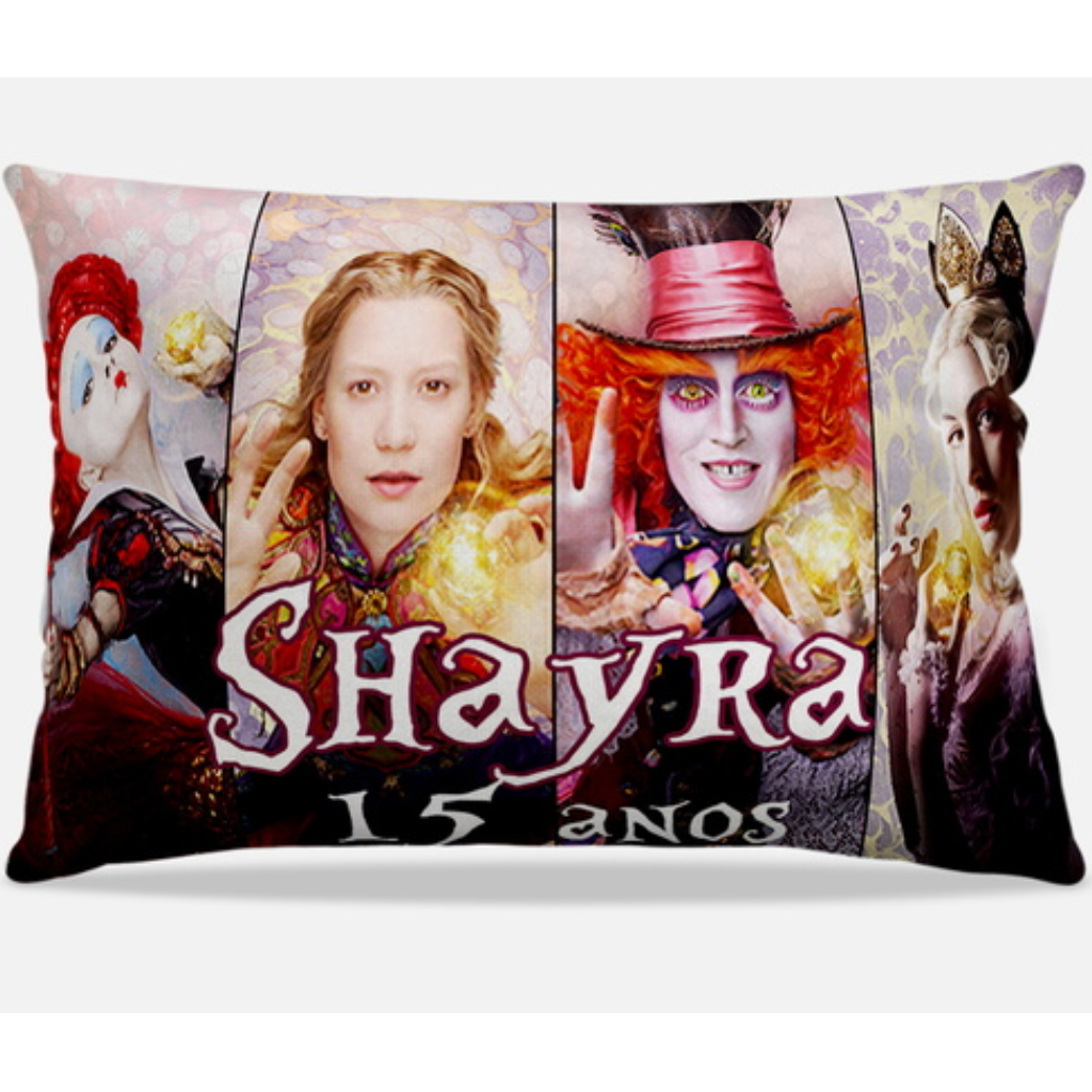Almofada personalizada Retangular: Alice Através do Espelho Colorida