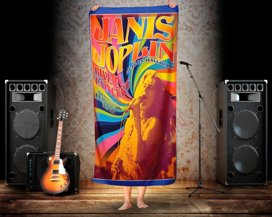 Toalha de Praia De Janis Jopplin Modelo 2 Personalizada