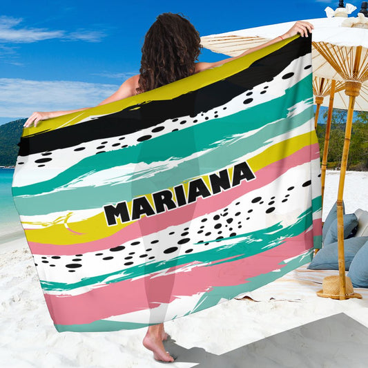 Canga de Listra Abstrata Colorida 9 Personalizada com Nome
