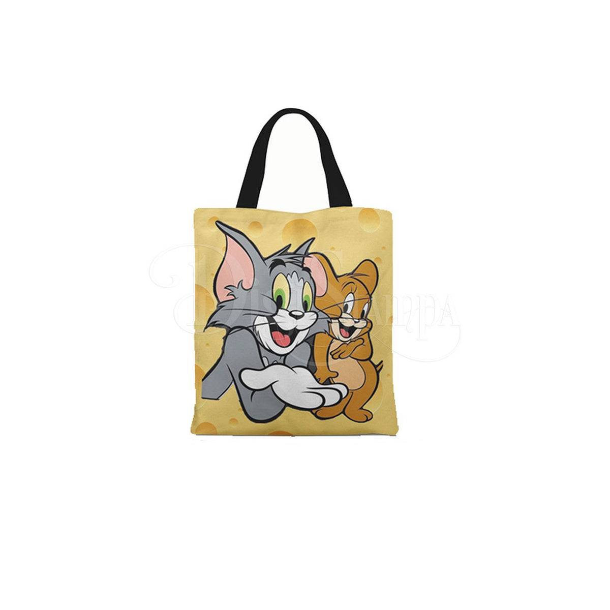 Vista adicional da ecobag personalizada Tom e Jerry.