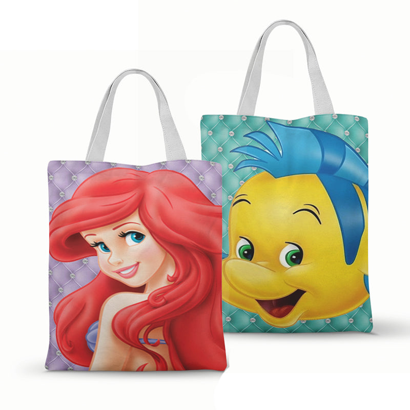 Vista adicional da ecobag personalizada Ariel e Linguado.