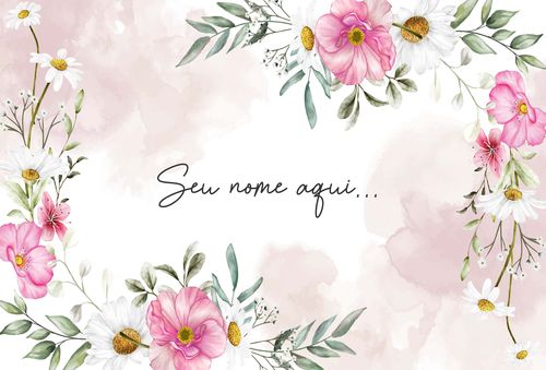 Canga Floral Personalizamos com nome 90x135cm FLORAL03