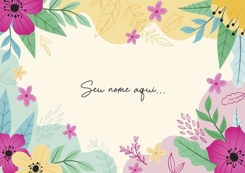 Canga Floral Personalizamos com nome 90x135cm FLORAL50