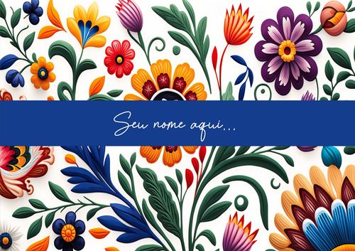 Canga Floral Personalizamos com nome 90x135cm FLORAL63