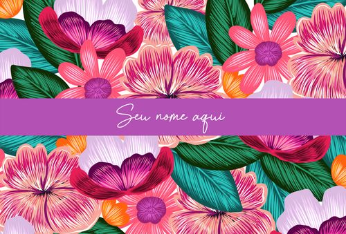 Canga Floral Personalizamos com nome 90x135cm FLORAL69