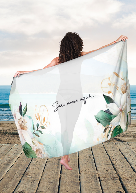 Canga Floral Personalizamos com nome 90x135cm FLORAL19