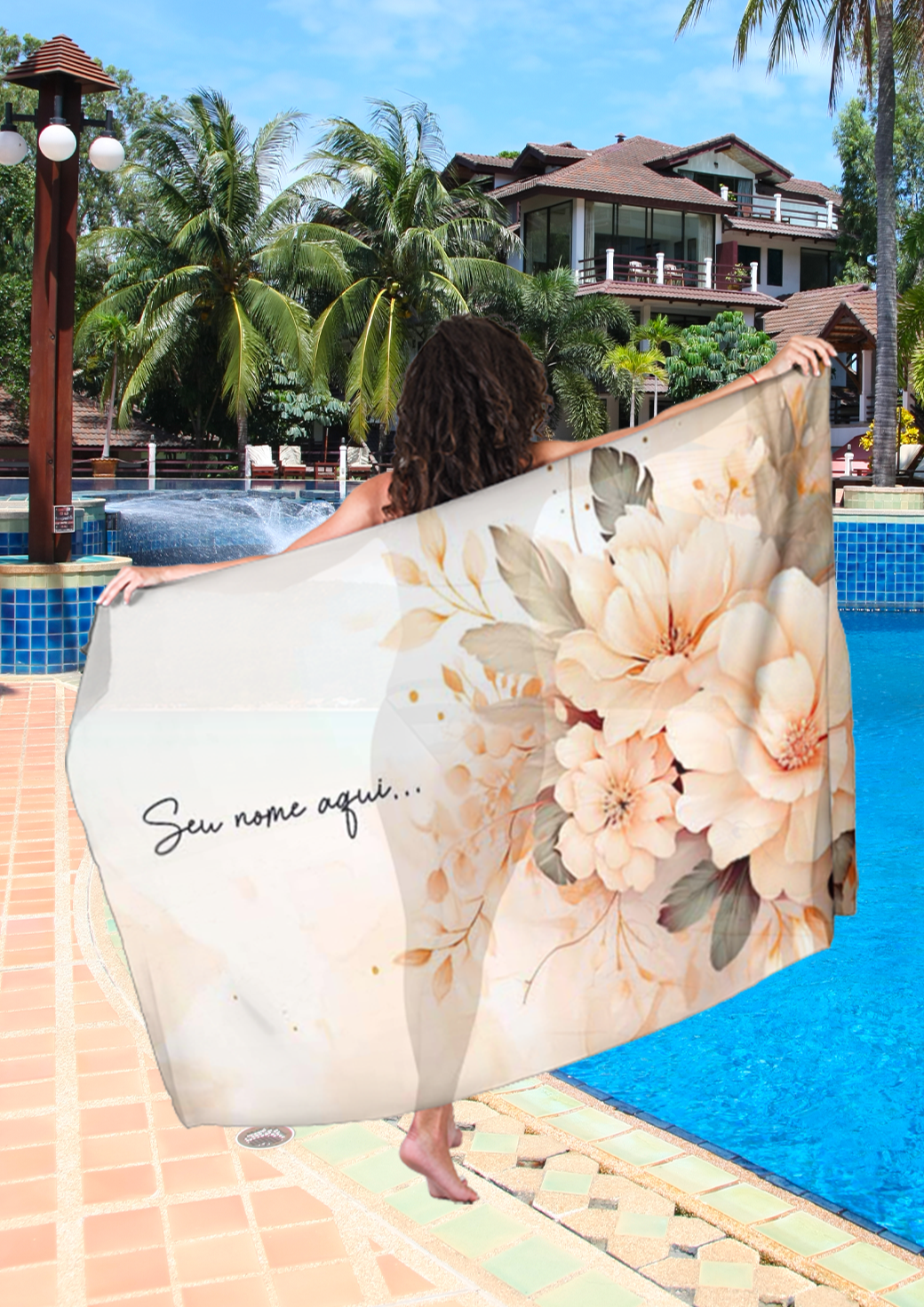 Canga Floral Personalizamos com nome 90x135cm FLORAL20