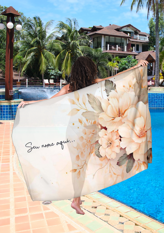 Canga Floral Personalizamos com nome 90x135cm FLORAL20