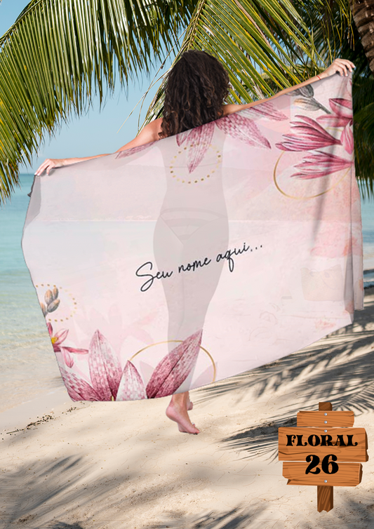 Canga Floral Personalizamos com nome 90x135cm FLORAL26