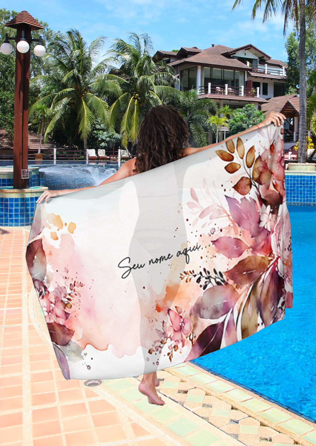 Canga Floral Personalizamos com nome 90x135cm FLORAL35