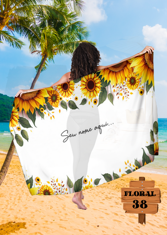 Canga Floral Personalizamos com nome 90x135cm FLORAL38