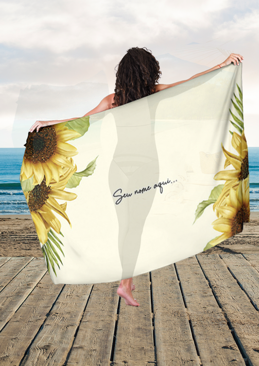 Canga Floral Personalizamos com nome 90x135cm FLORAL39