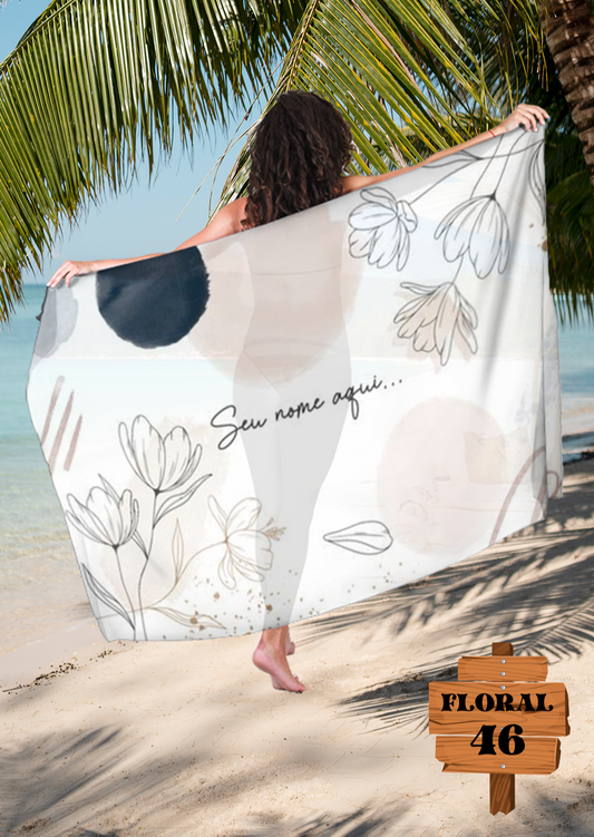 Cópia de Canga Floral Personalizamos com nome 90x135cm FLORAL46