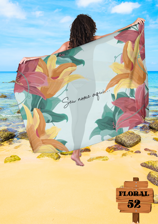 Canga Floral Personalizamos com nome 90x135cm FLORAL52