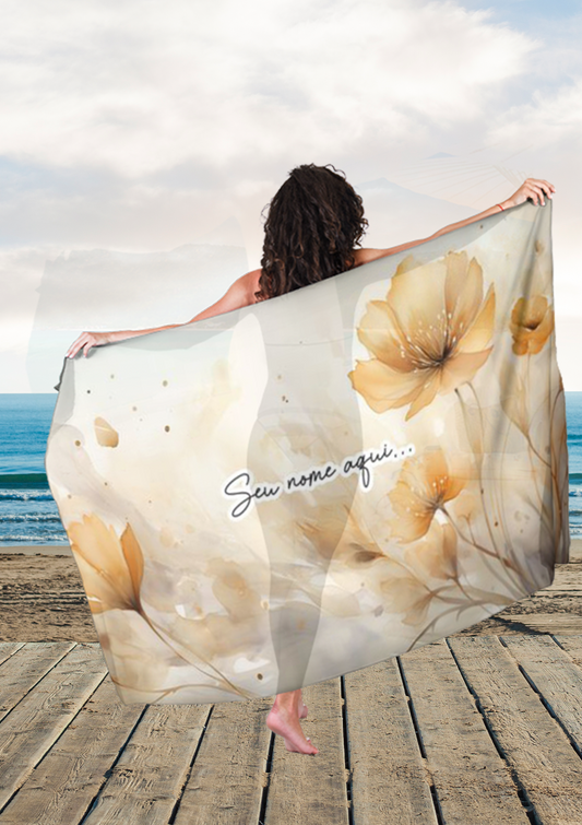 Canga Floral Personalizamos com nome 90x135cm FLORAL59