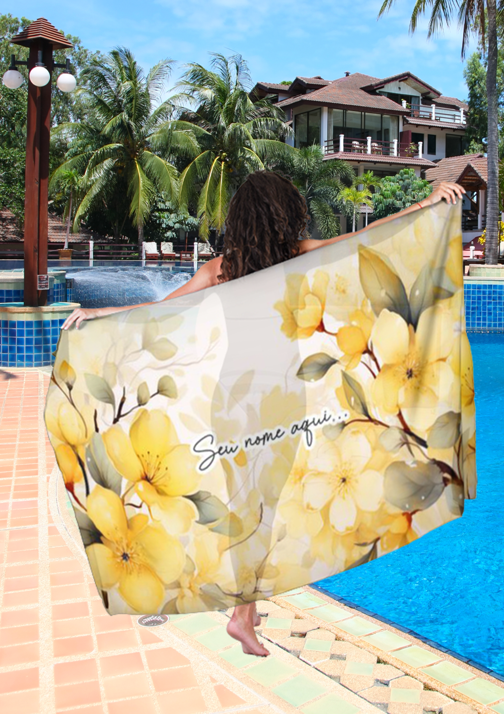 Canga Floral Personalizamos com nome 90x135cm FLORAL60