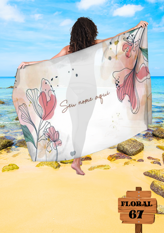 Canga Floral Personalizamos com nome 90x135cm FLORAL67