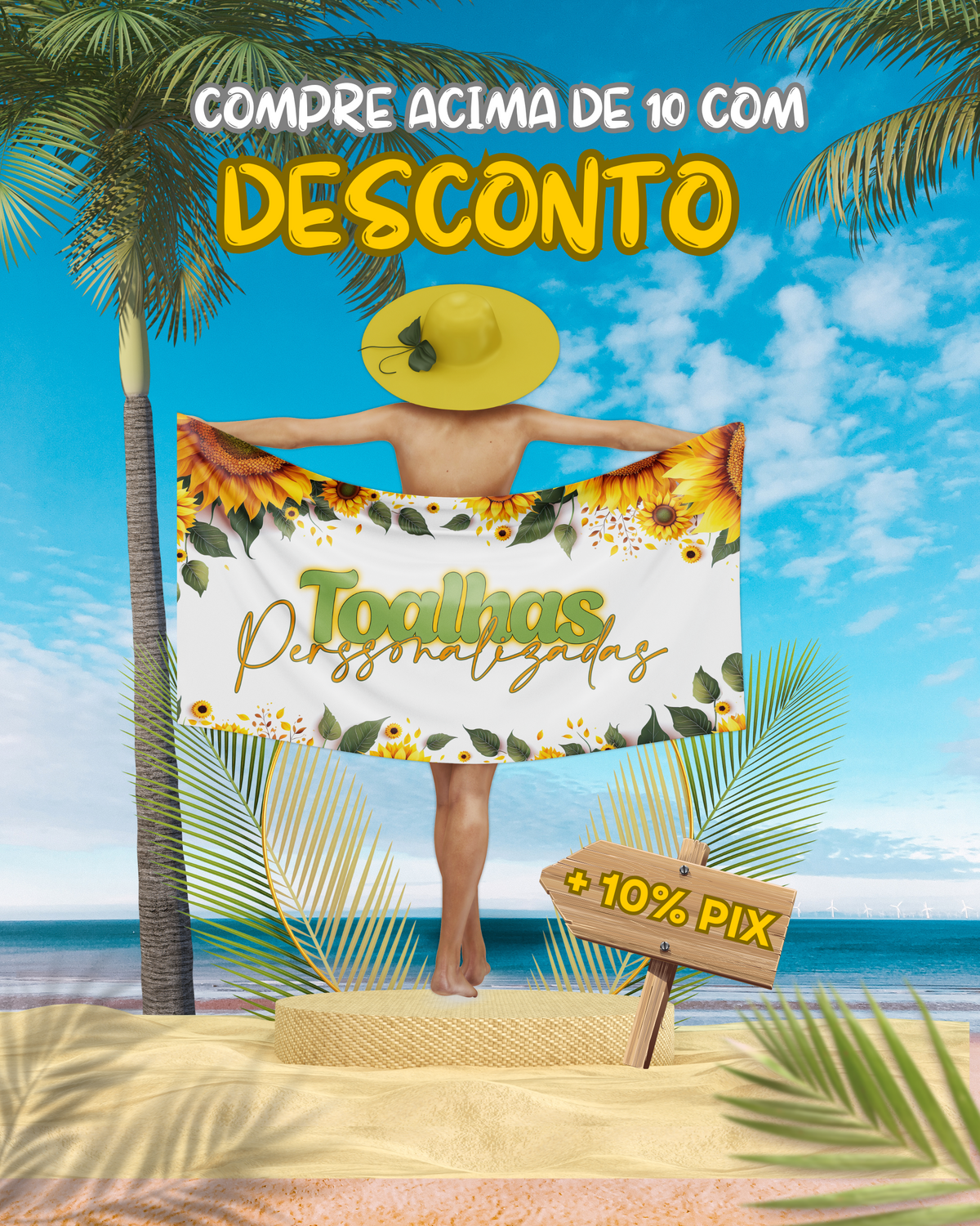 Toalha de Praia De Coloque Sua Imagem Personalizada