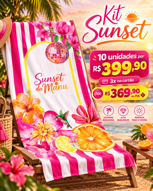 Kit 10 Toalhas Sunset