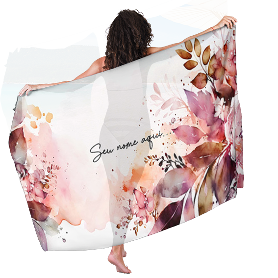 Canga de Praia Floral 35 Personalizada com Nome