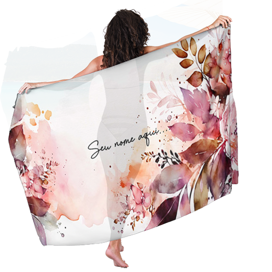 Canga de Praia Floral 35 Personalizada com Nome