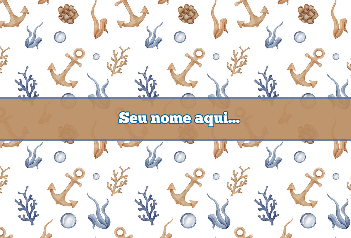 Canga de Praia Marítima 25 Personalizada com Nome