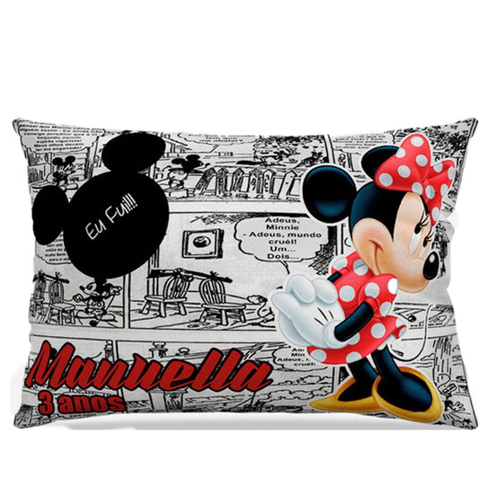 Almofada personalizada Retangular: Minnie Vermelha com Quadrinhos