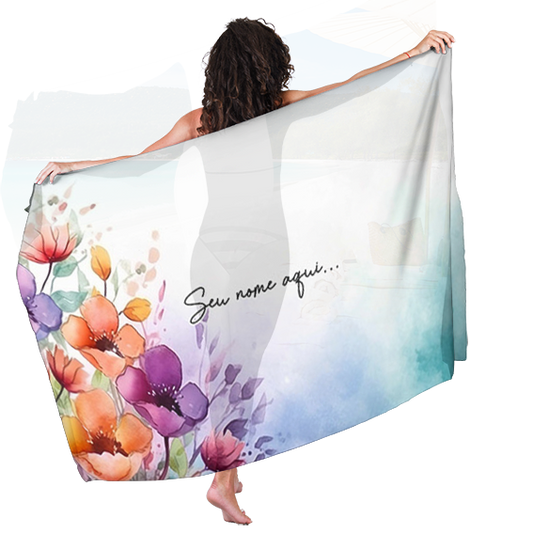 Canga de Personalizamos Floral32 Personalizada com Nome