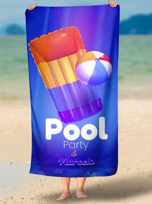 Toalha de Party Verão Festa Na Piscina Nome Personalizada