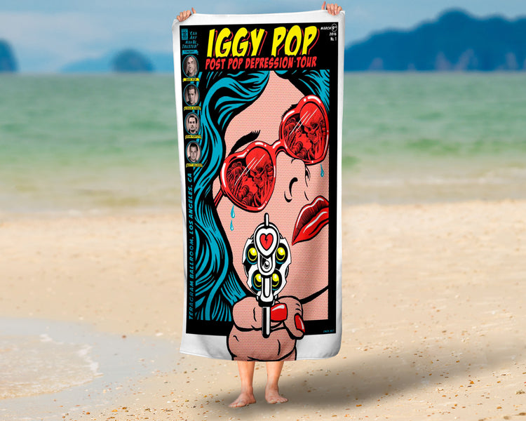 Toalha de Praia De Iggy Pop Personalizada