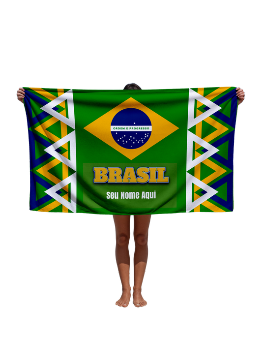 Toalha de Do Mundo Do Brasil Com Nome Tbra16 Personalizada