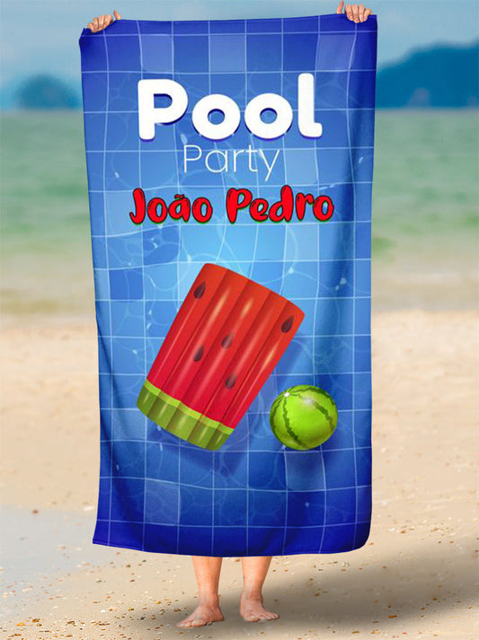 Toalha de Party Sucesso Festa Na Piscina Nome Personalizada