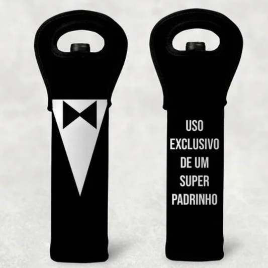 Porta-Vinho em Neoprene Padrinhos Modelo 2 Personalizado