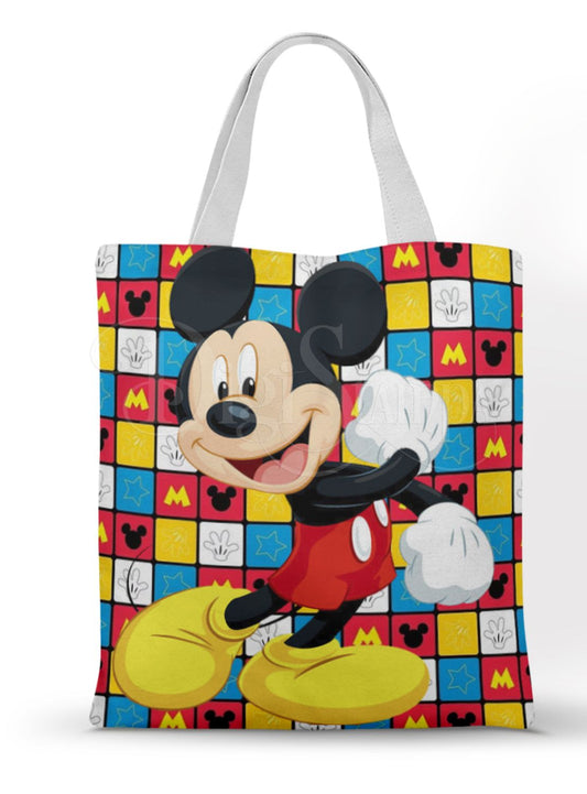 Ecobag personalizada Mickey Mouse: blocos coloridos, com alças.