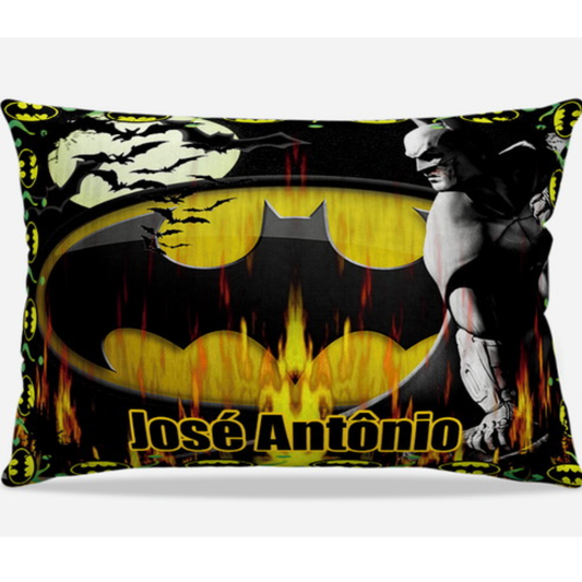 Almofada personalizada Retangular: Batman Preto com Símbolo Amarelo