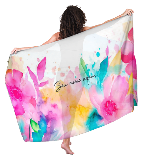 Canga de Praia Floral 23 Personalizada com Nome