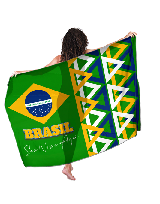 Canga de Praia Brasil 15 Personalizada com Nome