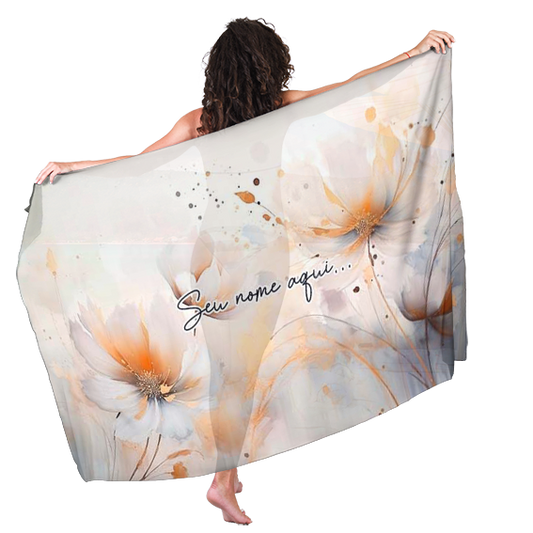 Canga de Praia Floral 15 Personalizada com Nome