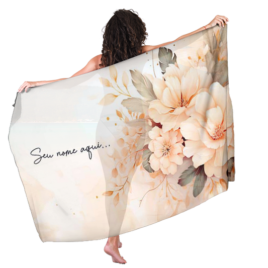 Canga de Praia Floral 20 Personalizada com Nome